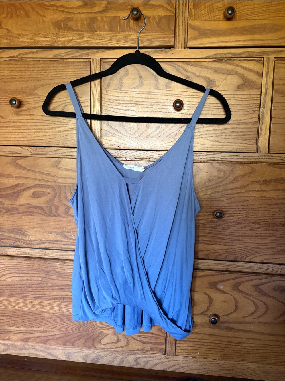 Lush Periwinkle Blue Draped Tank Top